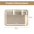Miroir LED à cadre métal anti-buée – 3 couleurs, variateur tactile