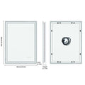 Miroir LED rectangulaire anti-buée – interrupteur tactile, 3 couleurs