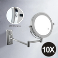 Miroir grossissant LED mural – bras extensible, x5 ou x10