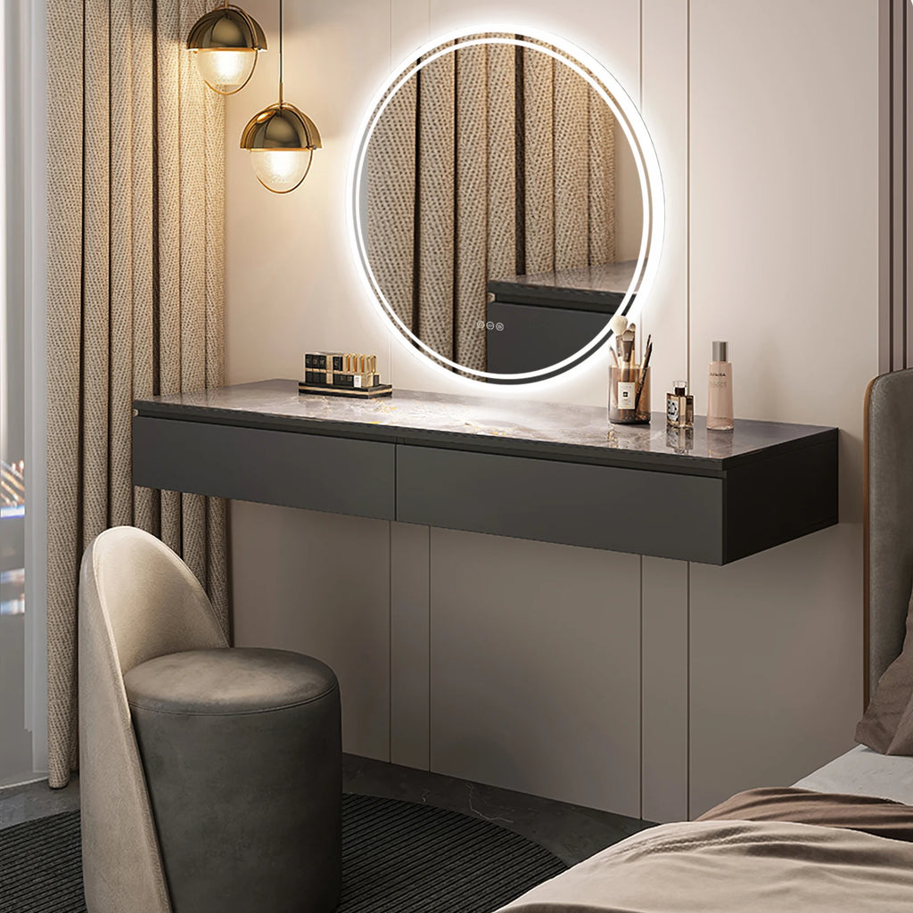 Miroir rond LED anti-buée – écran tactile, Ø 60 ou 80 cm